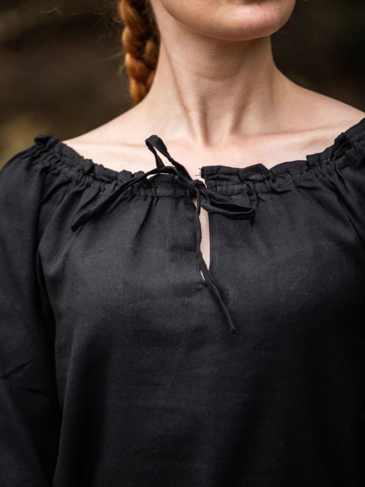 Blouse avec cordon de laçage, en noir XXXL 4