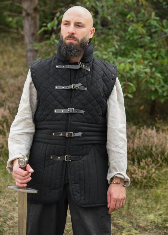 Gambison long avec manches amovibles noir 4