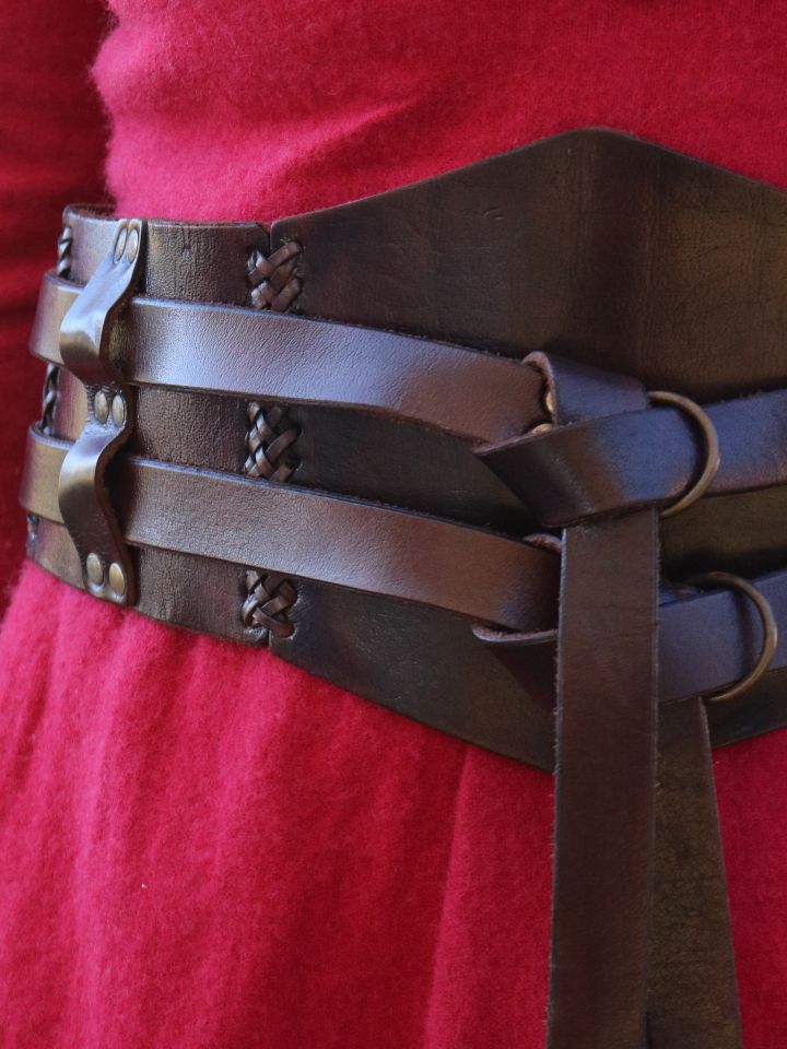 Large ceinture double marron, unisexe XXL 4