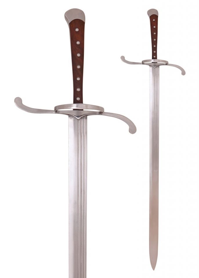 Long couteau avec fourreau en cuir 4