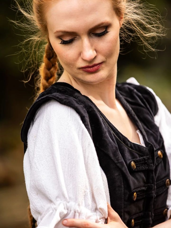 Gilet avec boutons en métal, noir M 4