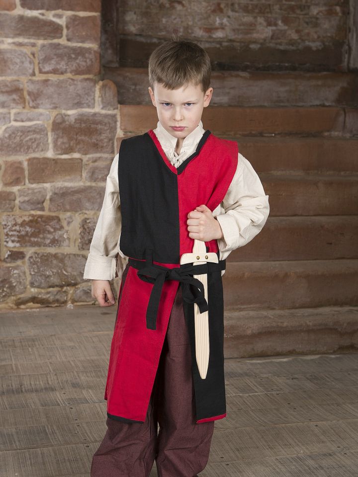 Tabard Norman pour enfant, rouge et noir 4