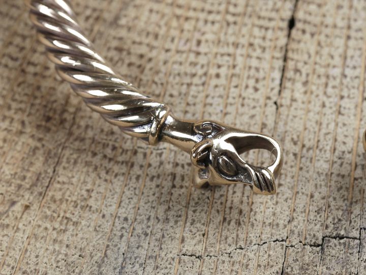 Bracelet Viking à Tête de loup argent 4