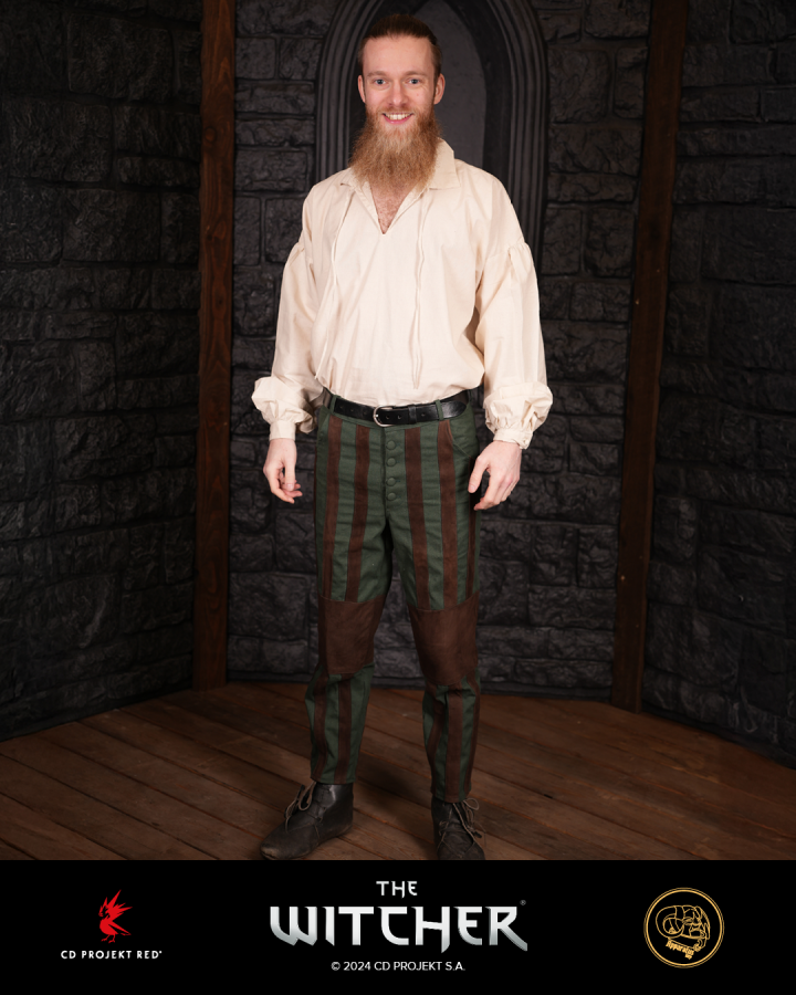 Pantalon Geralt avec bandes de cuir vert 4