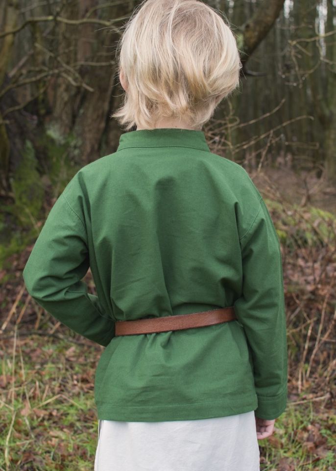 Chemise médiévale pour enfant, en vert 146 5