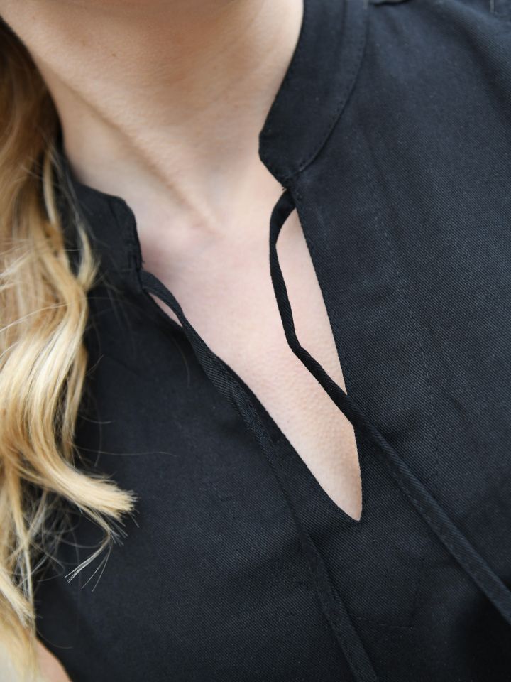 Blouse médiévale sans manche Levke en noir M 5