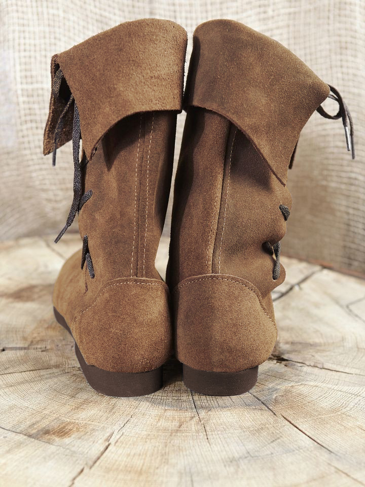 Bottines médiévales cavalières en daim 44 | marron 5