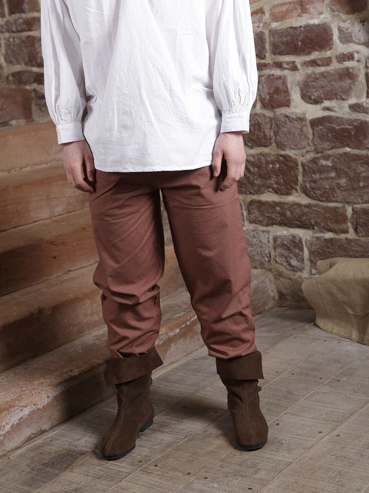 Pantalon médiéval en coton marron S 5