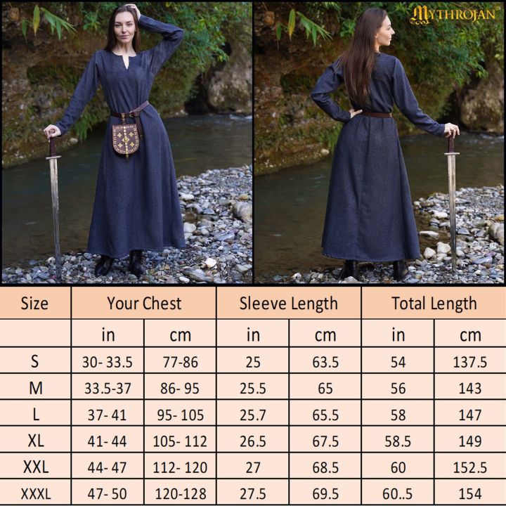 Robe en laine viking Astrid bleue 5