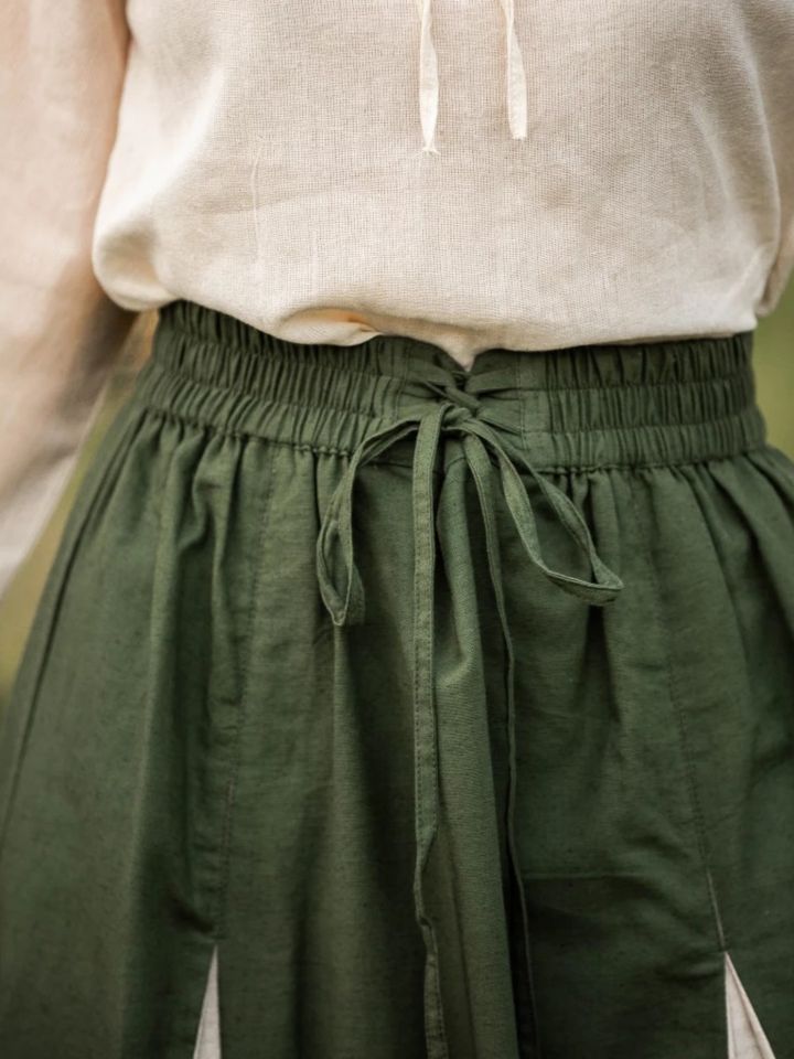Jupe médiévale bicolore vert - écrue L/XL 5