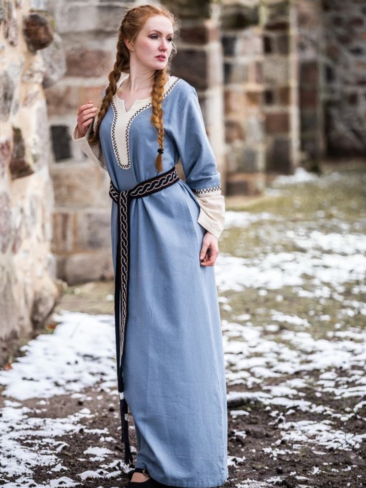 Robe viking Freya bleu tourterelle 5