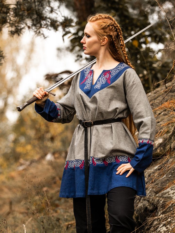 Tunique viking Freydis Gris unisexe 5