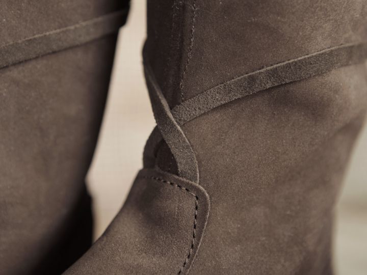 Bottes médiévales en cuir chamoisé, en marron à lacets pour homme 44 3