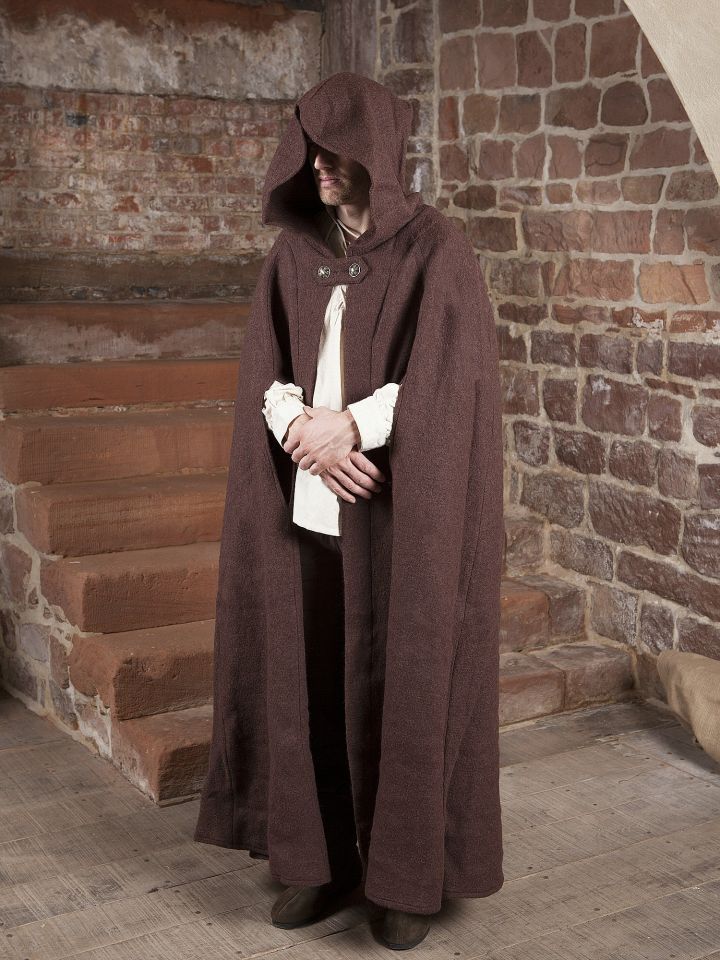 Manteau en laine à capuche en marron 5