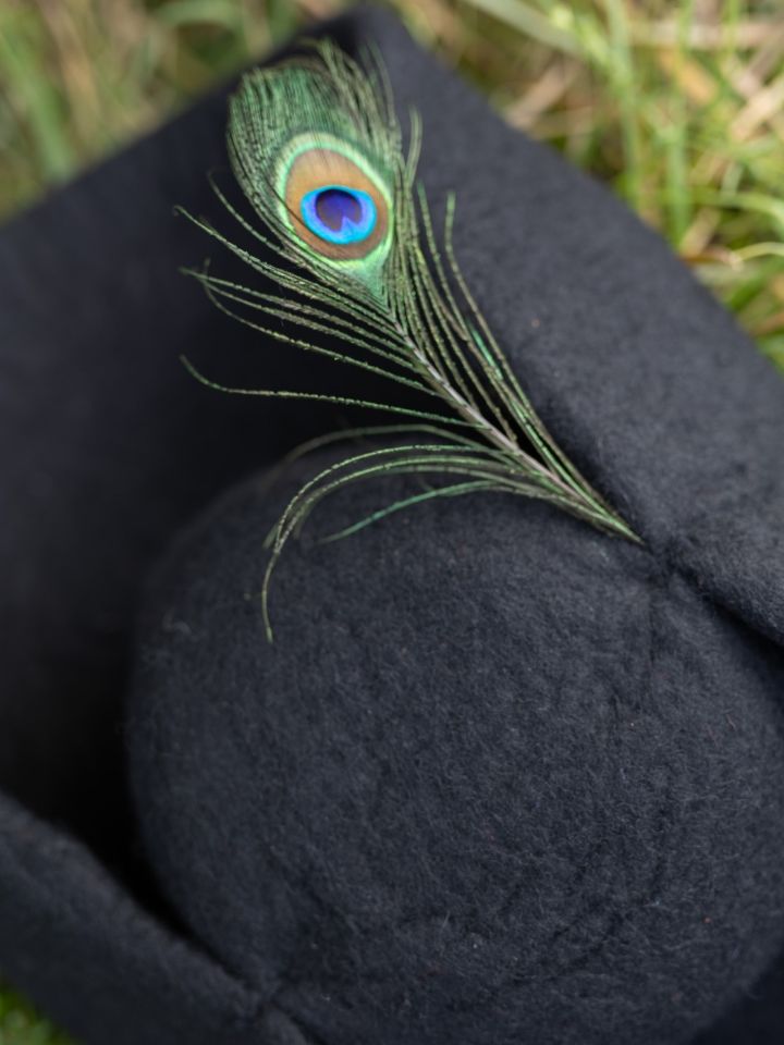 Chapeau tricorne ou bicorne en feutre en noir 5