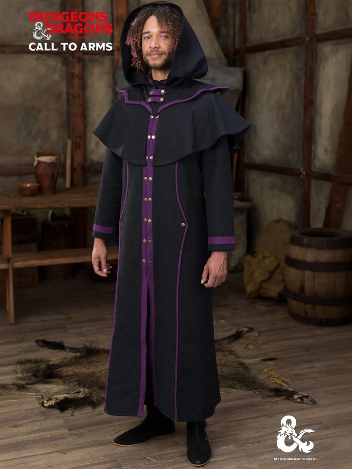 Manteau de maître sorcier noir et lilas 5