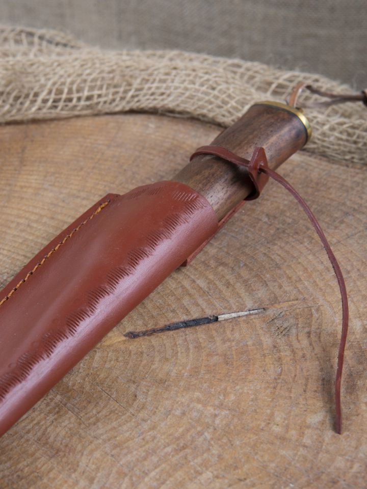 Couteau médiéval avec manche en bois fourreau en cuir inclus 5
