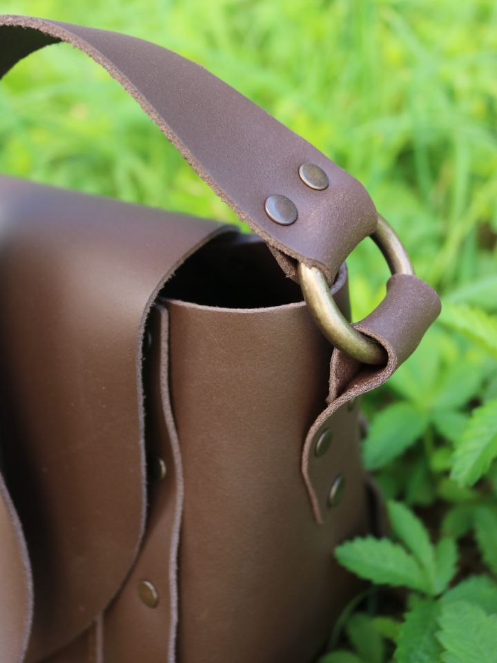 Sac à bandoulière en cuir marron 5