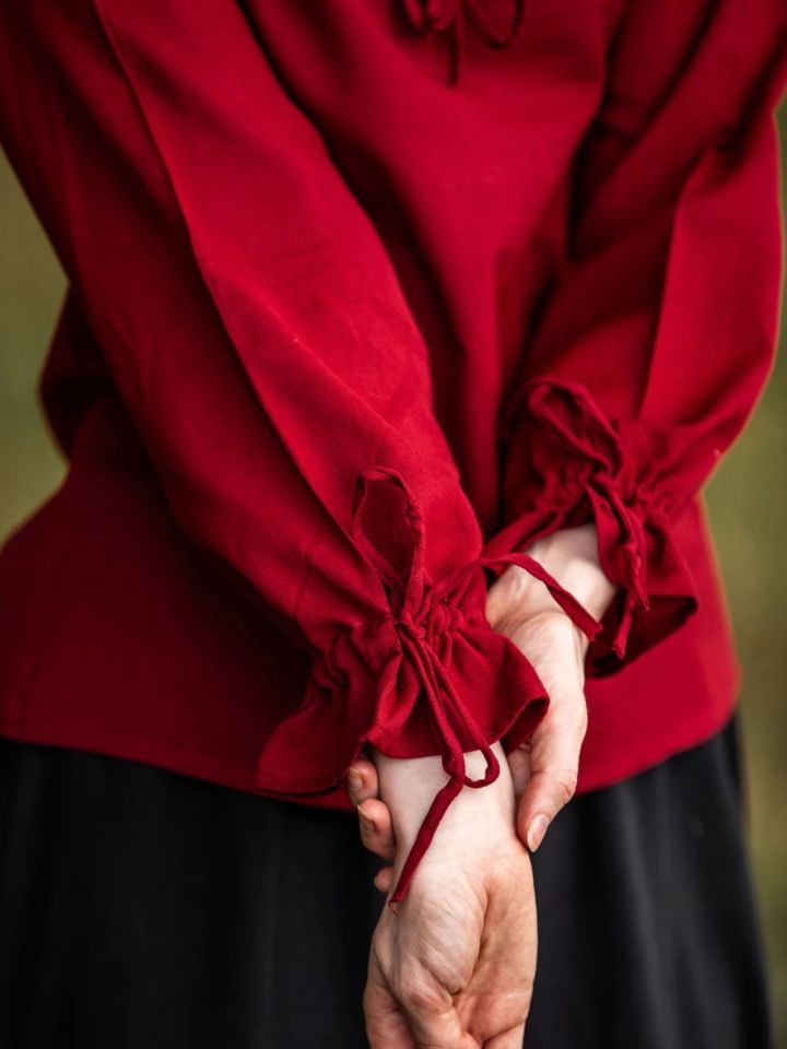 Blouse avec cordon de laçage, en rouge XXL 5