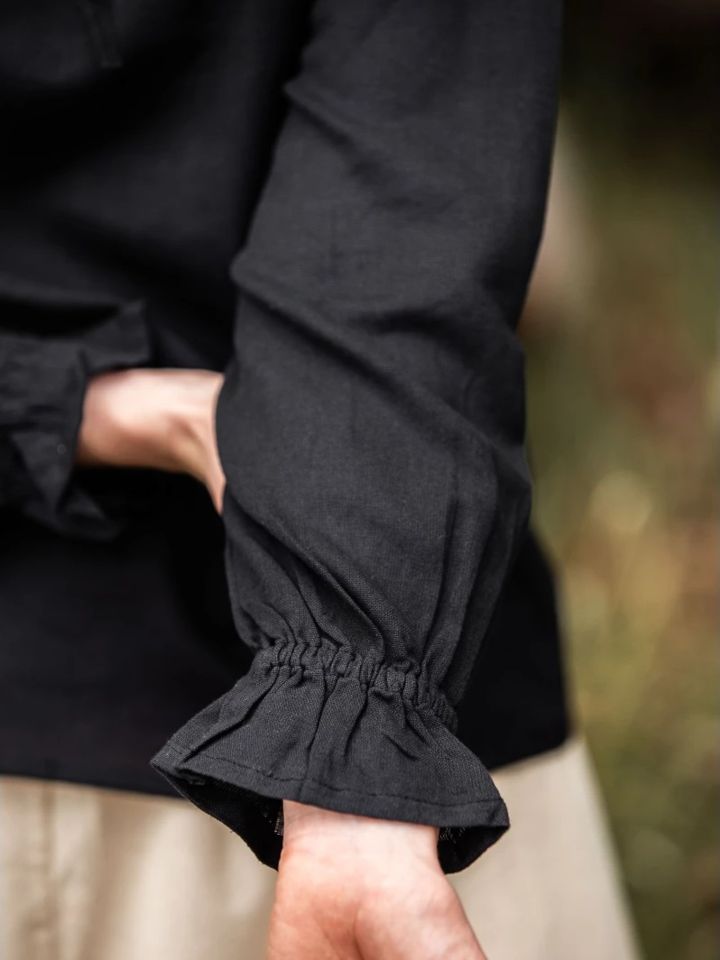 Blouse avec cordon de laçage, en noir S 5