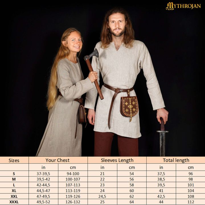 Tunique viking en lin Erik naturel 5
