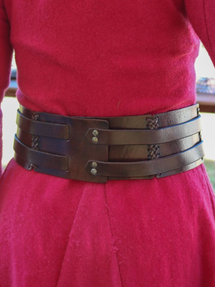 Large ceinture double marron, unisexe XXL 5