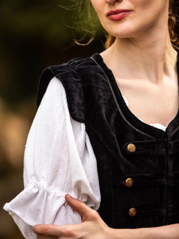 Gilet avec boutons en métal, noir M 5