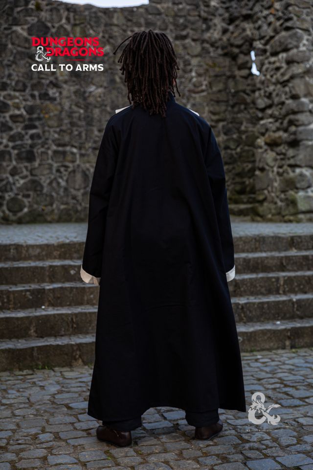 Robe de mage Donjons et Dragons, en noir et écru S 6