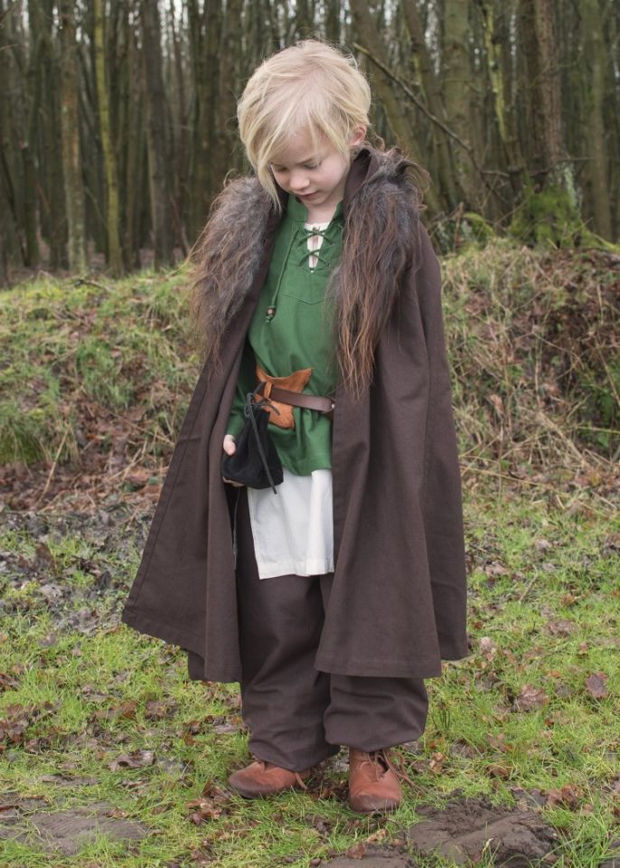 Chemise médiévale pour enfant, en vert 128 6