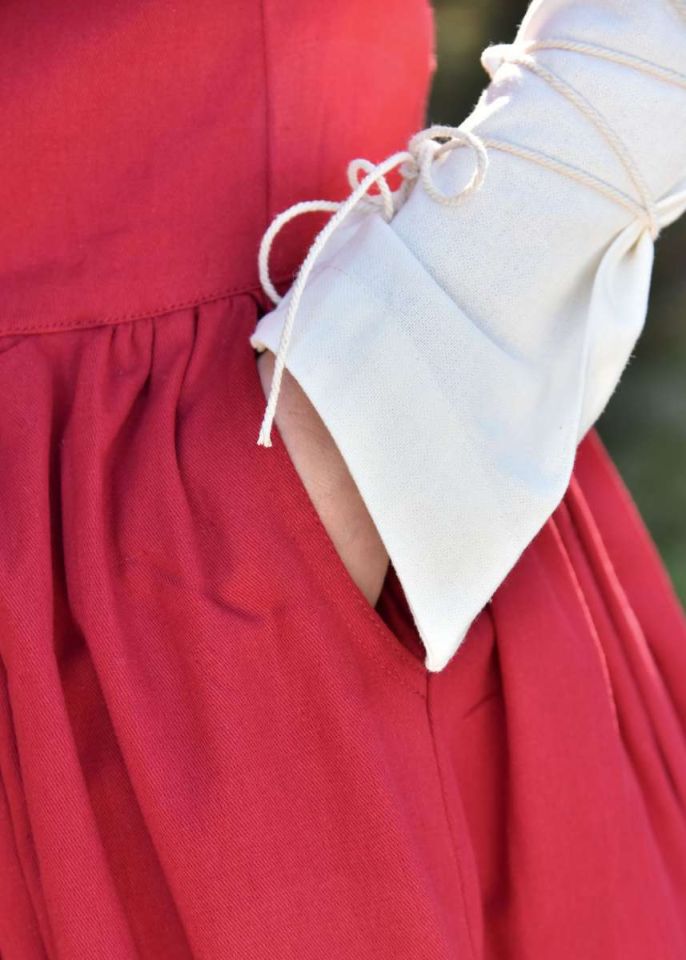 Robe médiévale paysanne sans manche en rouge S 6