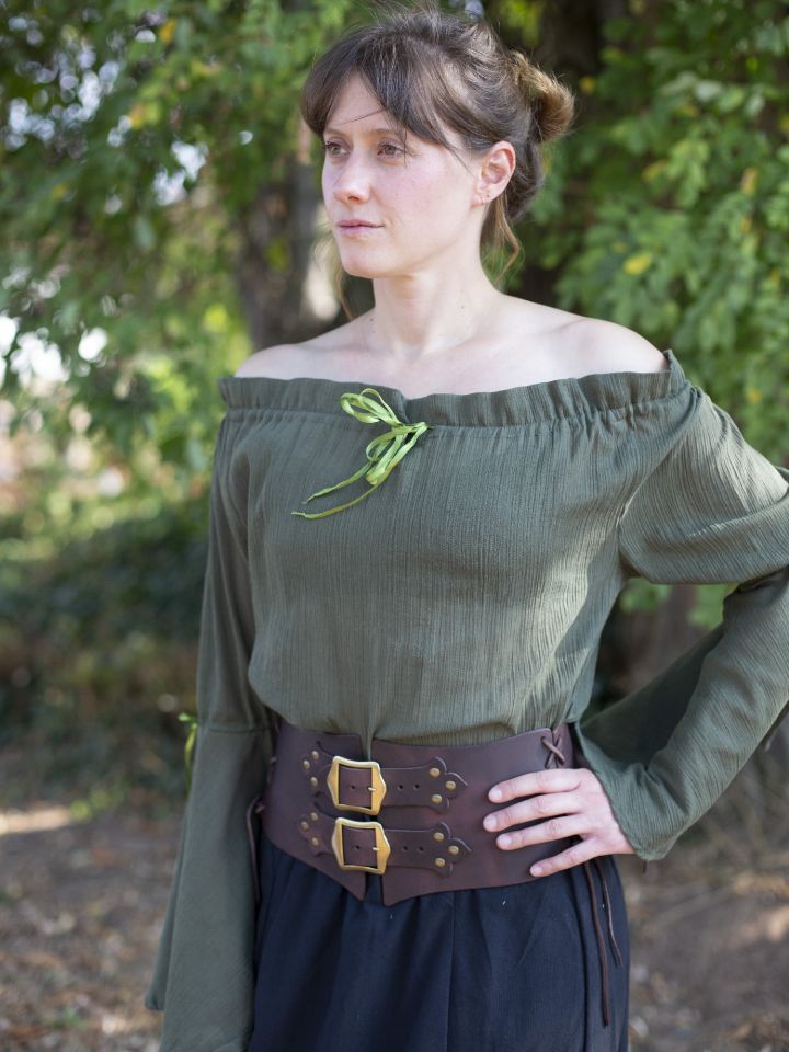 Corset Médiéval à boucles, marron XXXL 6