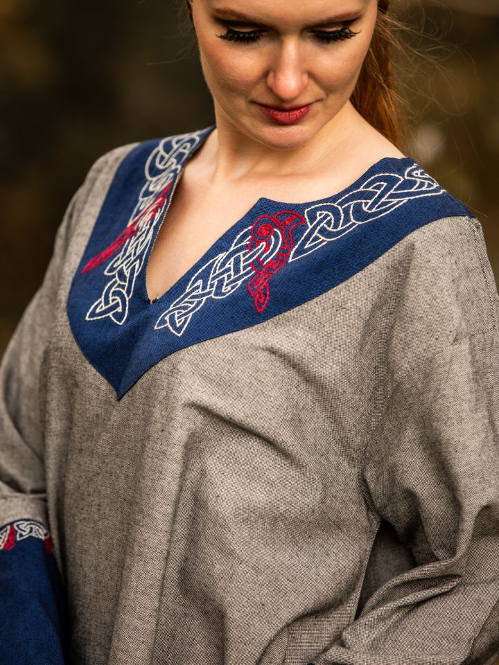 Tunique viking Freydis Gris unisexe 6