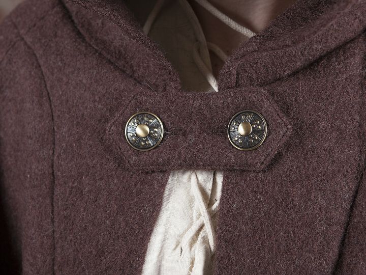 Manteau en laine à capuche en marron 6