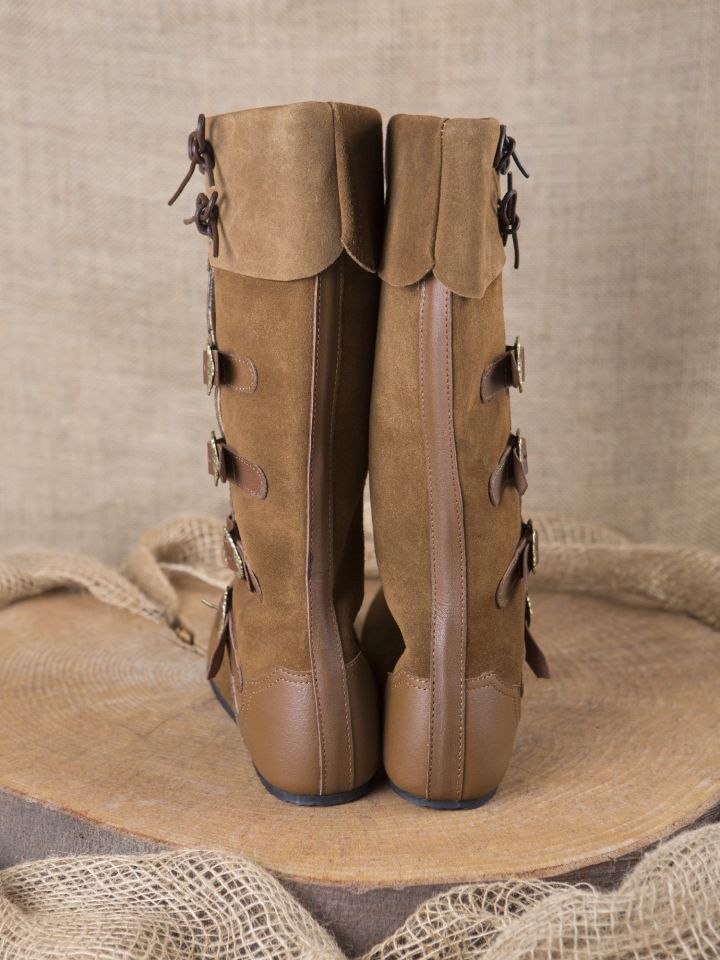 Bottes médiévales à boucles, marron 44 6