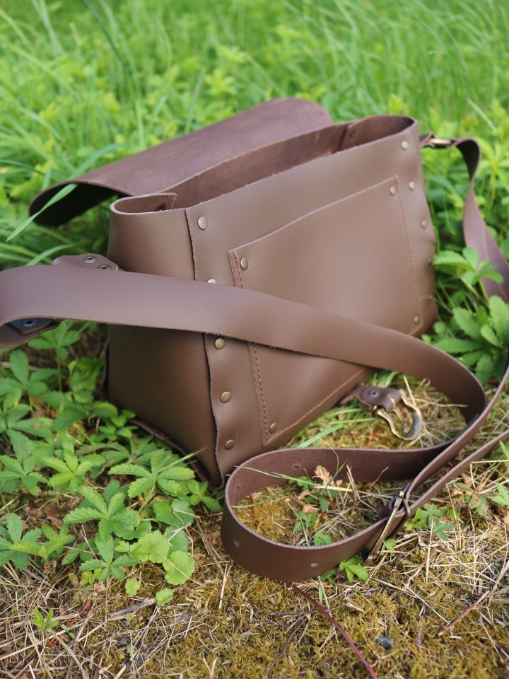 Sac à bandoulière en cuir marron 6