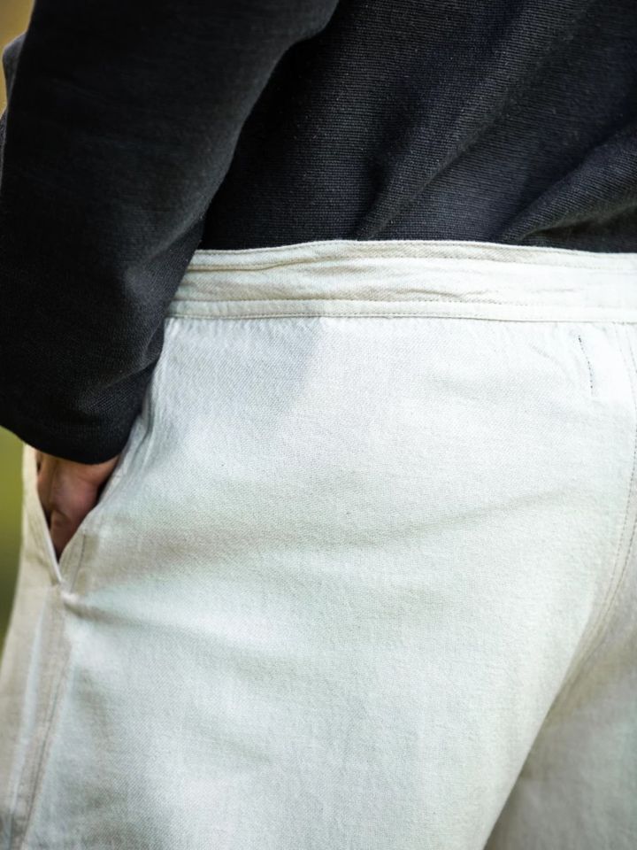 Pantalon à laçage en coton, blanc S 6
