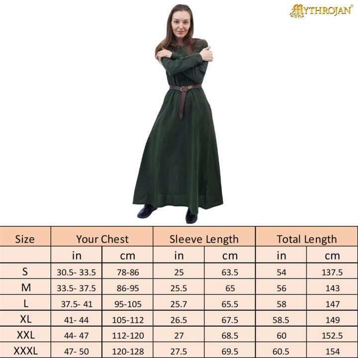 Robe médiévale "Athena" verte 6