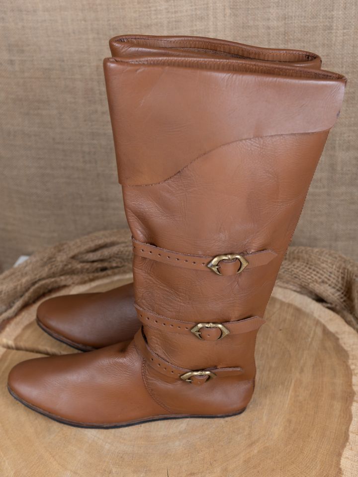 Bottes médiévales marron avec semelle en caoutchouc 6