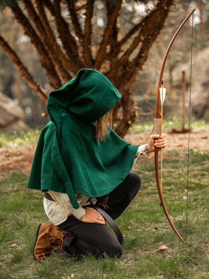 Capuchon en laine feutrée en vert 6