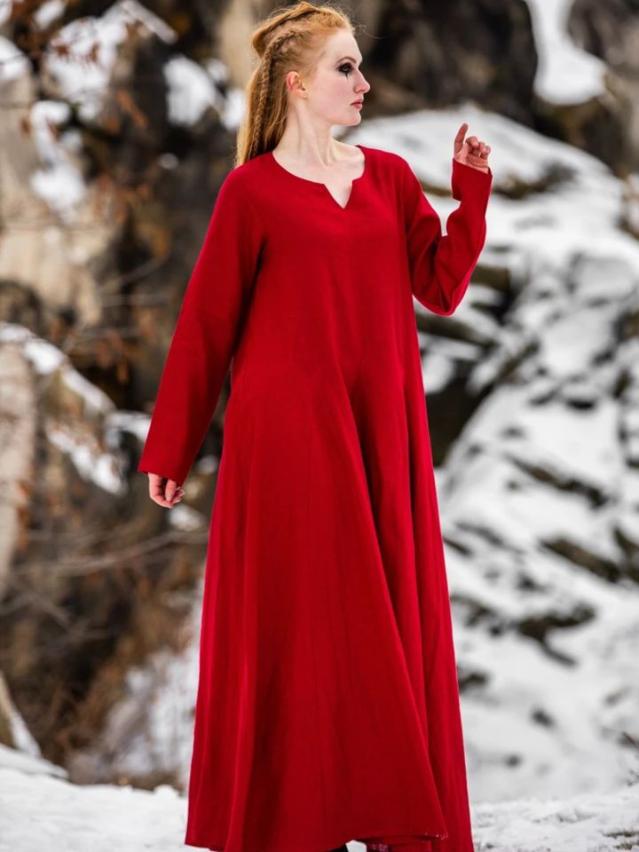 Robe en lin Anna, rouge 7