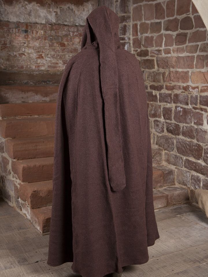 Manteau en laine à capuche en marron 7