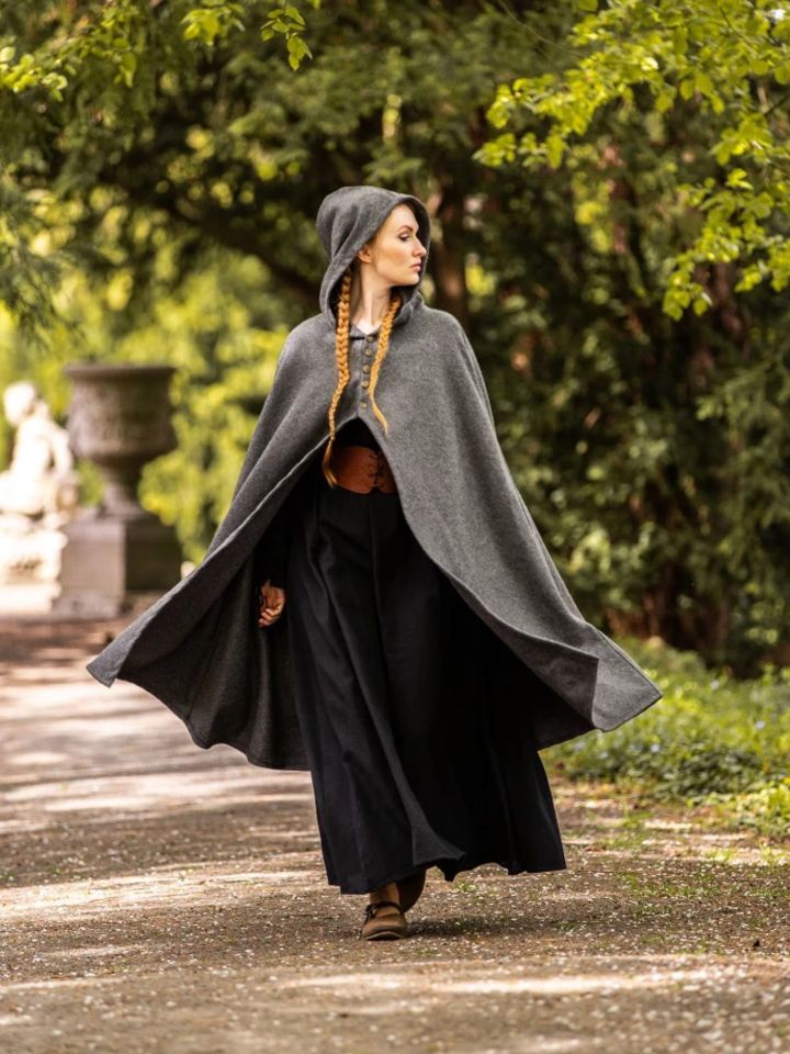Cape avec boutons métalliques en gris 7
