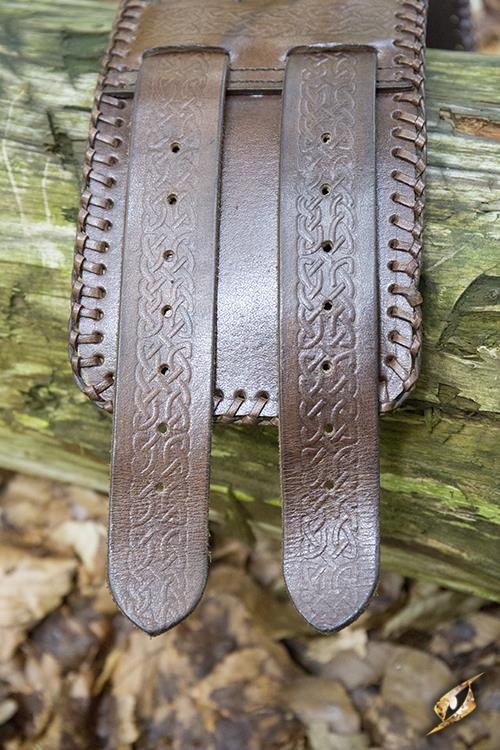 Ceinture double noeud celtique en marron L 8