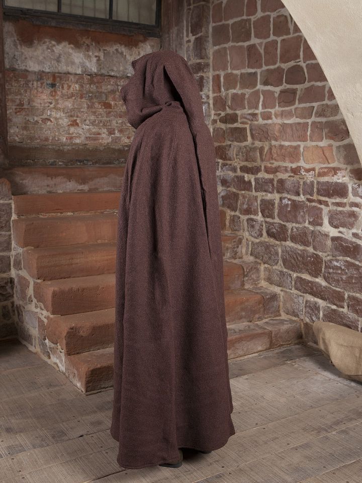 Manteau en laine à capuche en marron 8