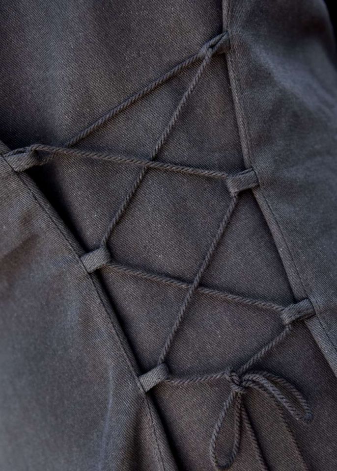 Robe médiévale Meira noire avec bordures en velours 9