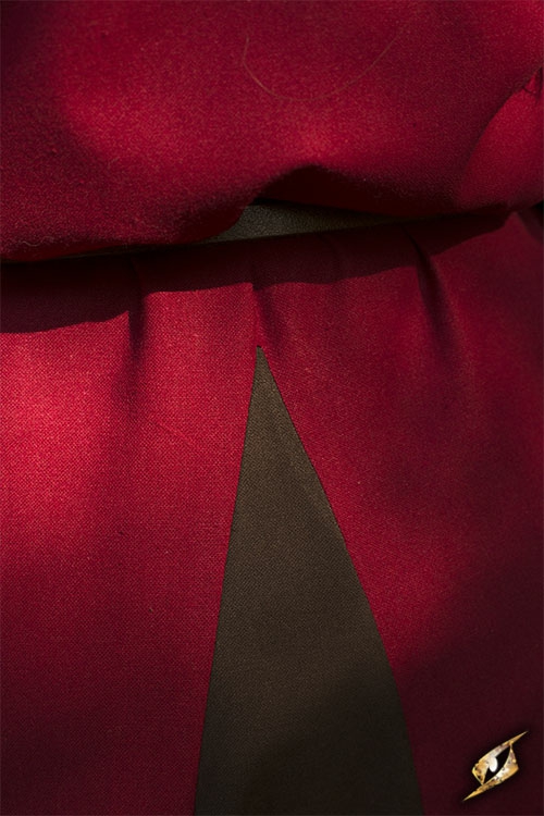 Robe médiévale Astride bicolore en marron et rouge 9