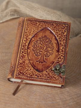 Petit carnet en cuir motif Arbre