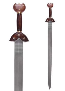 Epée celtique, avec poignée en bois et fourreau en acier