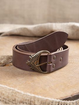 Ceinture en cuir marron  extra longue