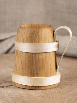 Chope à bière en bois de cerisier